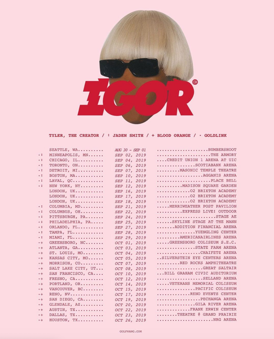 Tyler the creator ツアーT IGOR Tyler the Creator Igor Tour Merch T Shirt Golf Wang OFFICIAL MSG